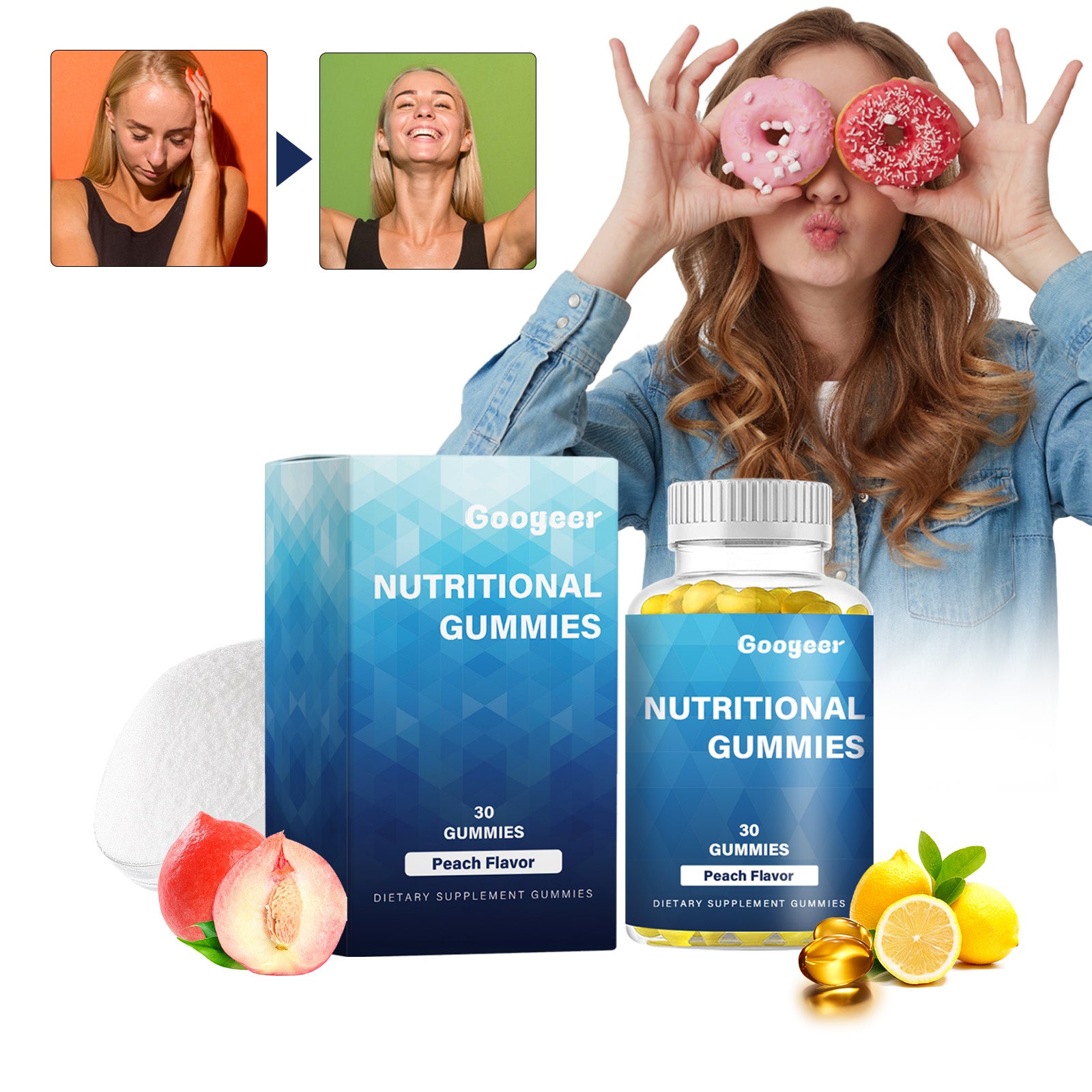 Dietary Fiber Nutrition Gummies, Body Care Supplement Gummies